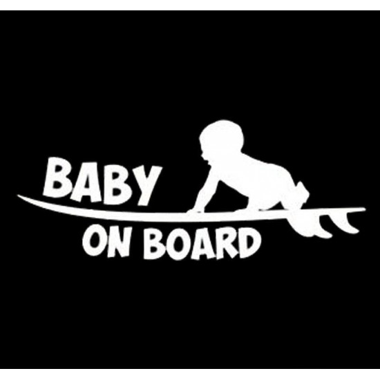 4" Surfing  Baby On Board  Vinyl Decal Buy 2 get 3rd Free